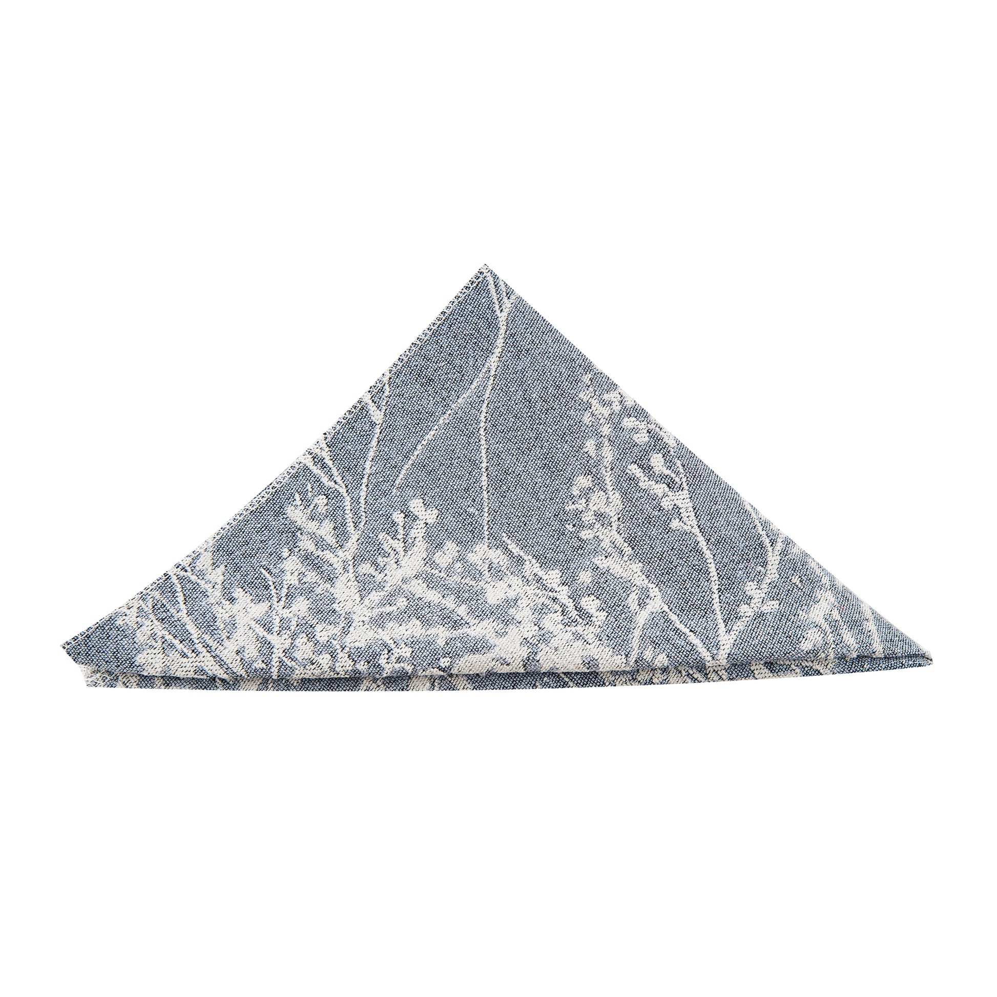 underside of the Leaf Branch Reversible Jacquard Napkin 20"x20" Dusty Blue 