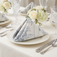 5 pcs/pk Leaf Branch Reversible Jacquard Napkin 20"x20" Dusty Blue on top a dinner plate