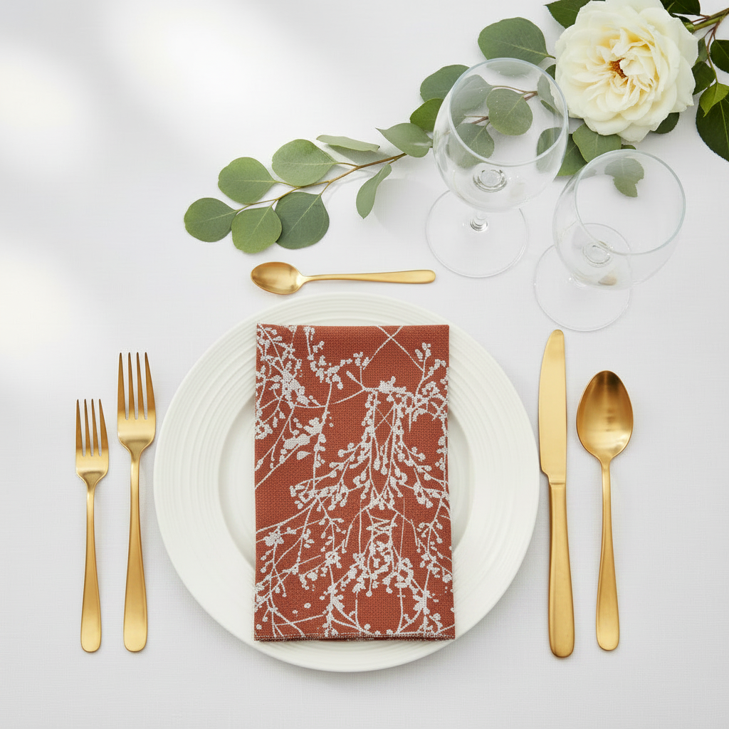 5 pcs/pk Leaf Branch Reversible Jacquard Napkin 20