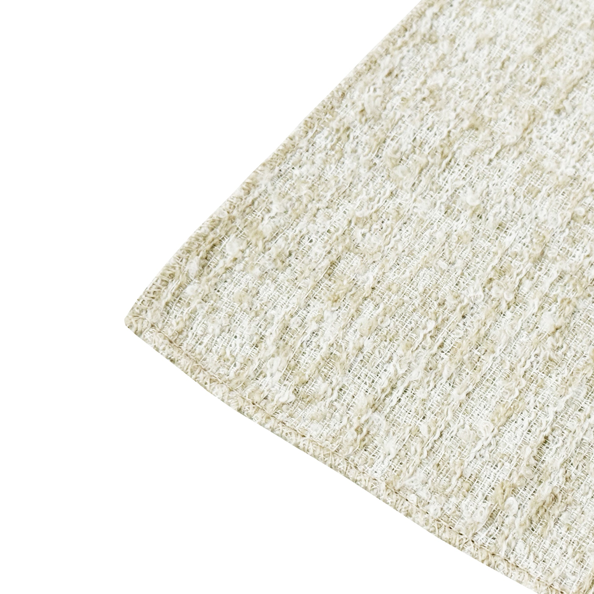 5 pcs/pk Luxury Boucle 20"x20" Linen Napkin Beige serged edge close 