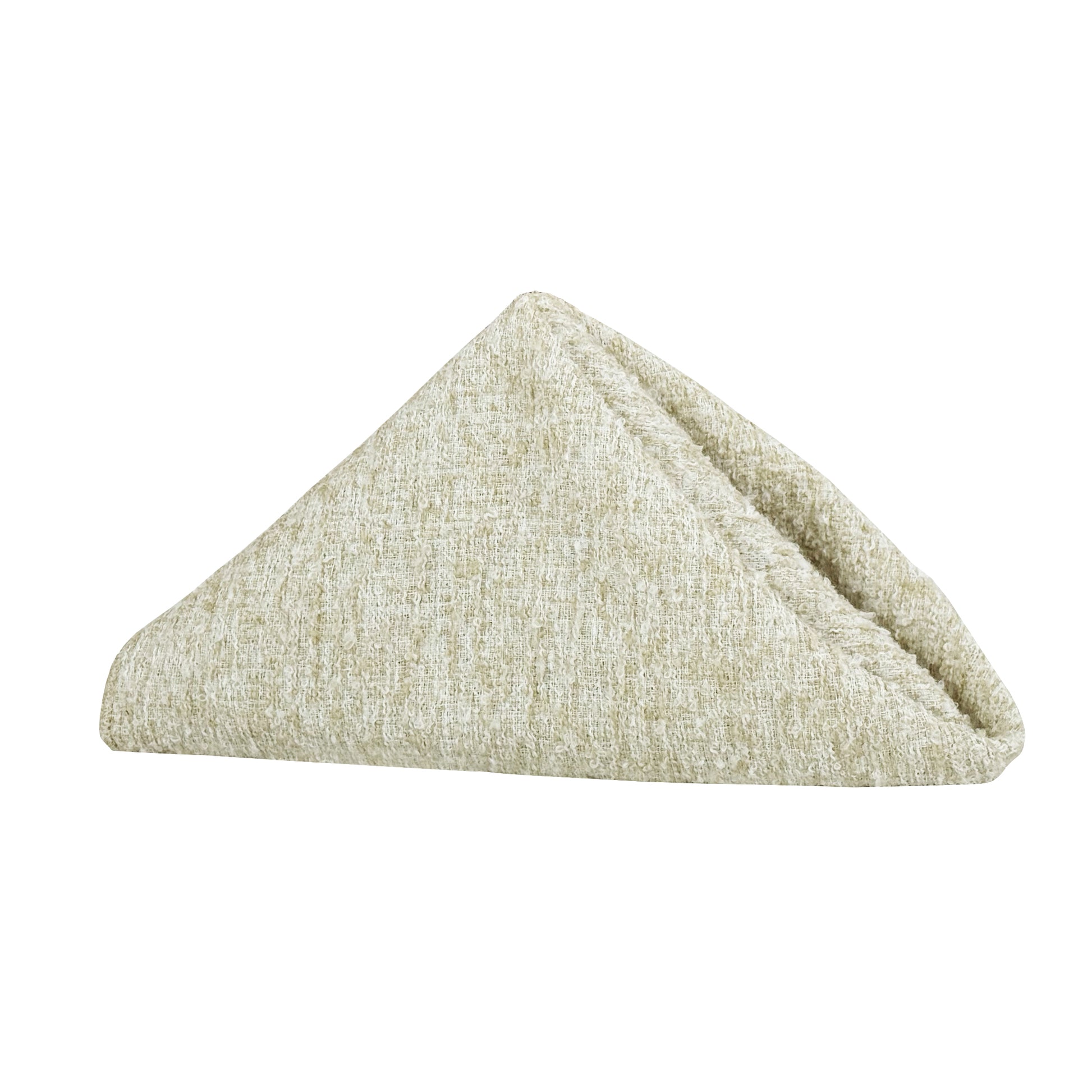 5 pcs/pk Luxury Boucle 20"x20" Linen Napkin Beige traingle fold