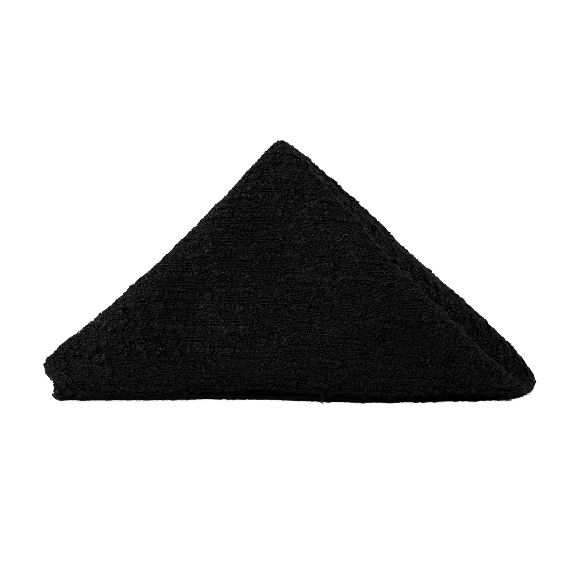 5 pcs/pk Luxury Boucle 20"x20" Linen Napkin Black in a triangle fold