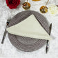 5 pcs/pk Luxury Boucle 20"x20" Linen Napkin Ivory on top a pattern charger plate