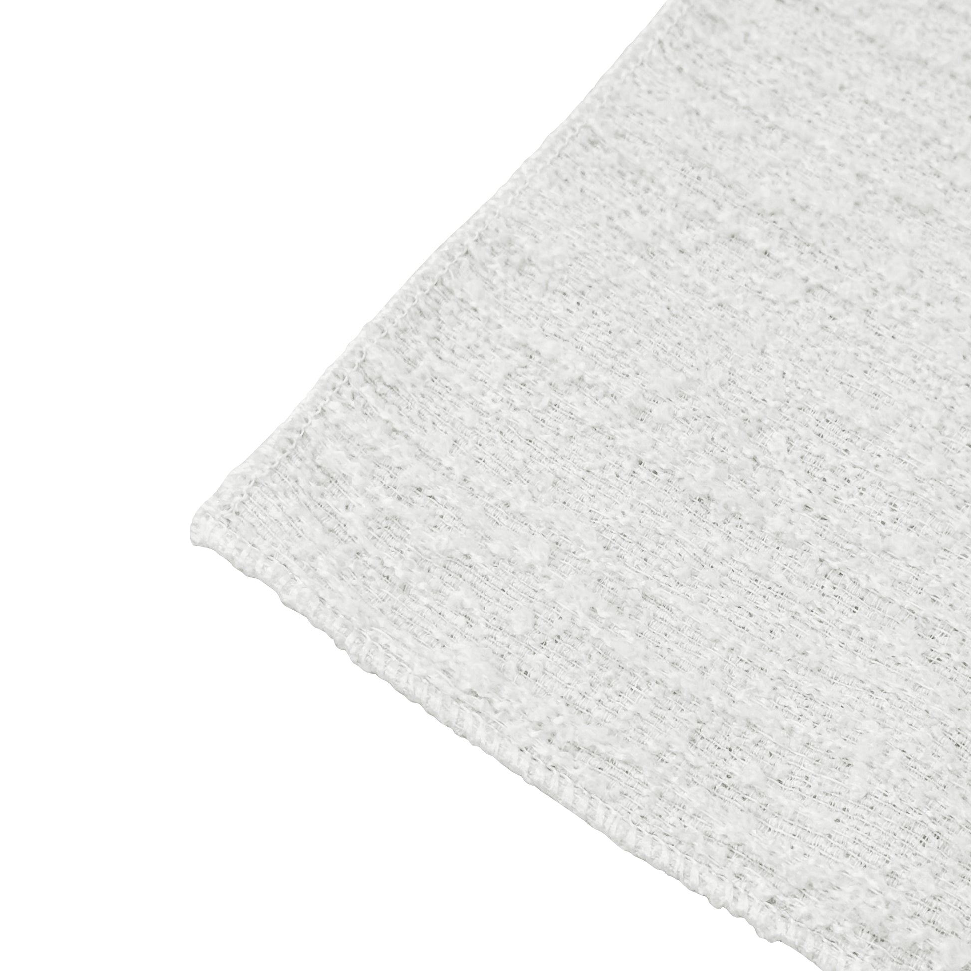 5 pcs/pk Luxury Boucle 20"x20" Linen Napkin White serged edge finish close up

