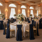 5pcs Pack of Chiffon Chair Sashes/Ties 19" x 72" - Navy Blue on chiavari chair for indoor wedding