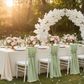 wedding proposal setup with 5pcs Pack of Chiffon Chair Sashes/Ties 19" x 72" - Sage Green
