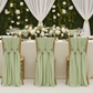 intimate wedding setup with 5pcs Pack of Chiffon Chair Sashes/Ties 19" x 72" - Sage Green
