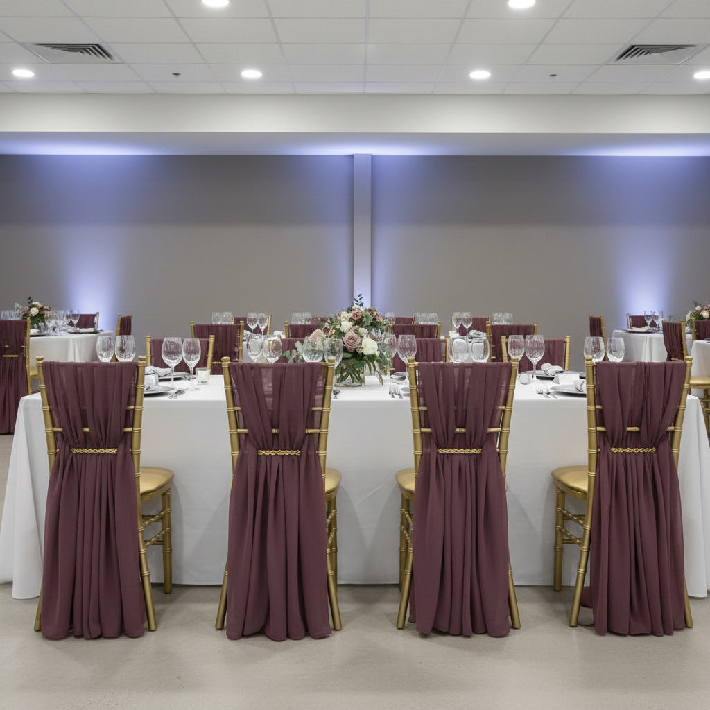 5pcs Pack of Chiffon Chair Sashes/Ties 19
