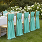 5pcs Pack of Chiffon Chair Sashes/Ties 19" x 72" - Turquoise