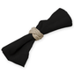 Premium Linen-Look Panama Weave 20"x20" Napkin Black with a braided jute napkin ring