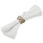 Premium Linen-Look Panama Weave 20"x20" Napkin White bundled with a braided jute napkin ring