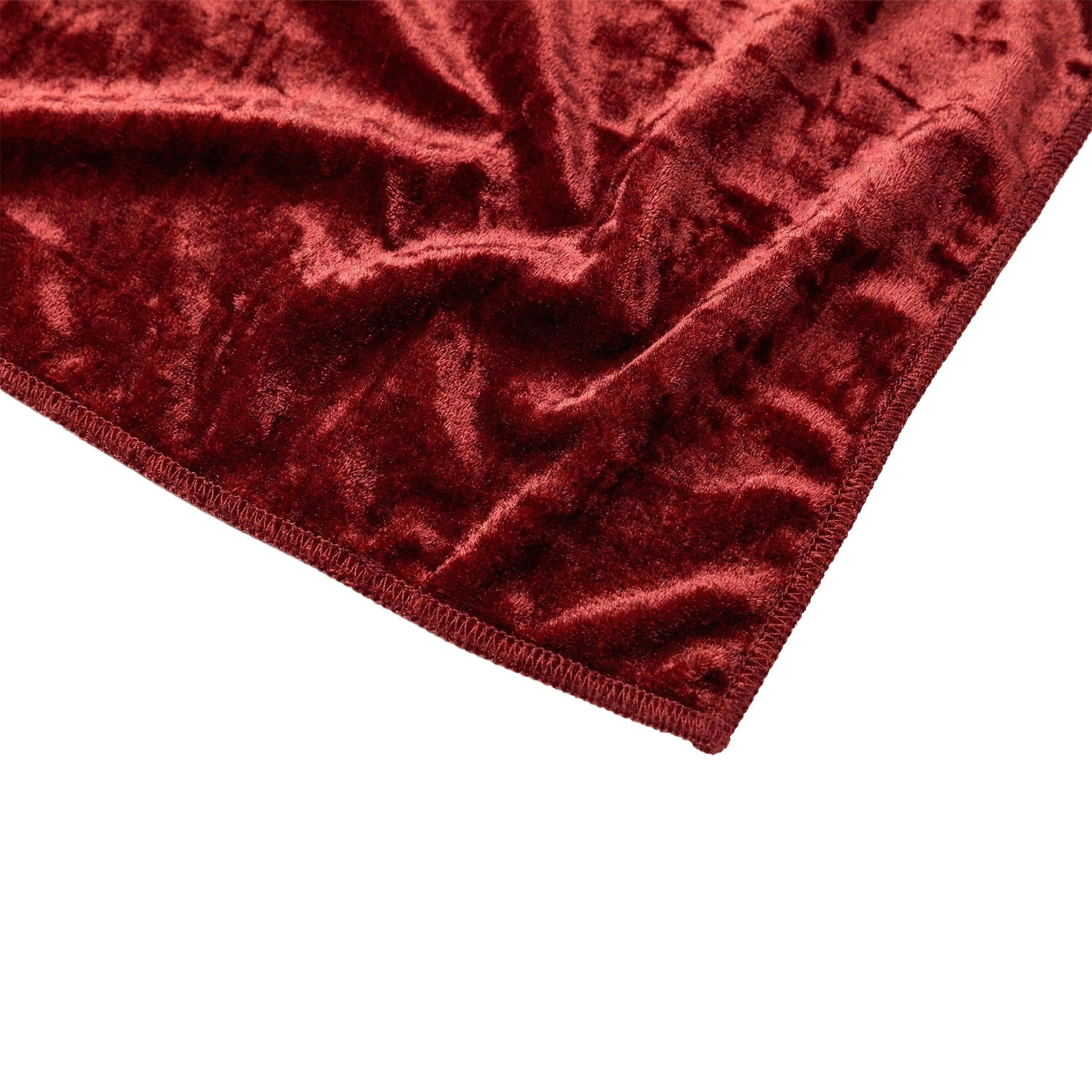 5 pcs/pk Velvet 20"x20" Linen Napkin Apple Red serged edge finish close up
