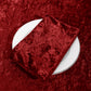 Velvet 20"x20" Linen Napkin - Apple Red on top a white charger and apple red velvet tablecloth