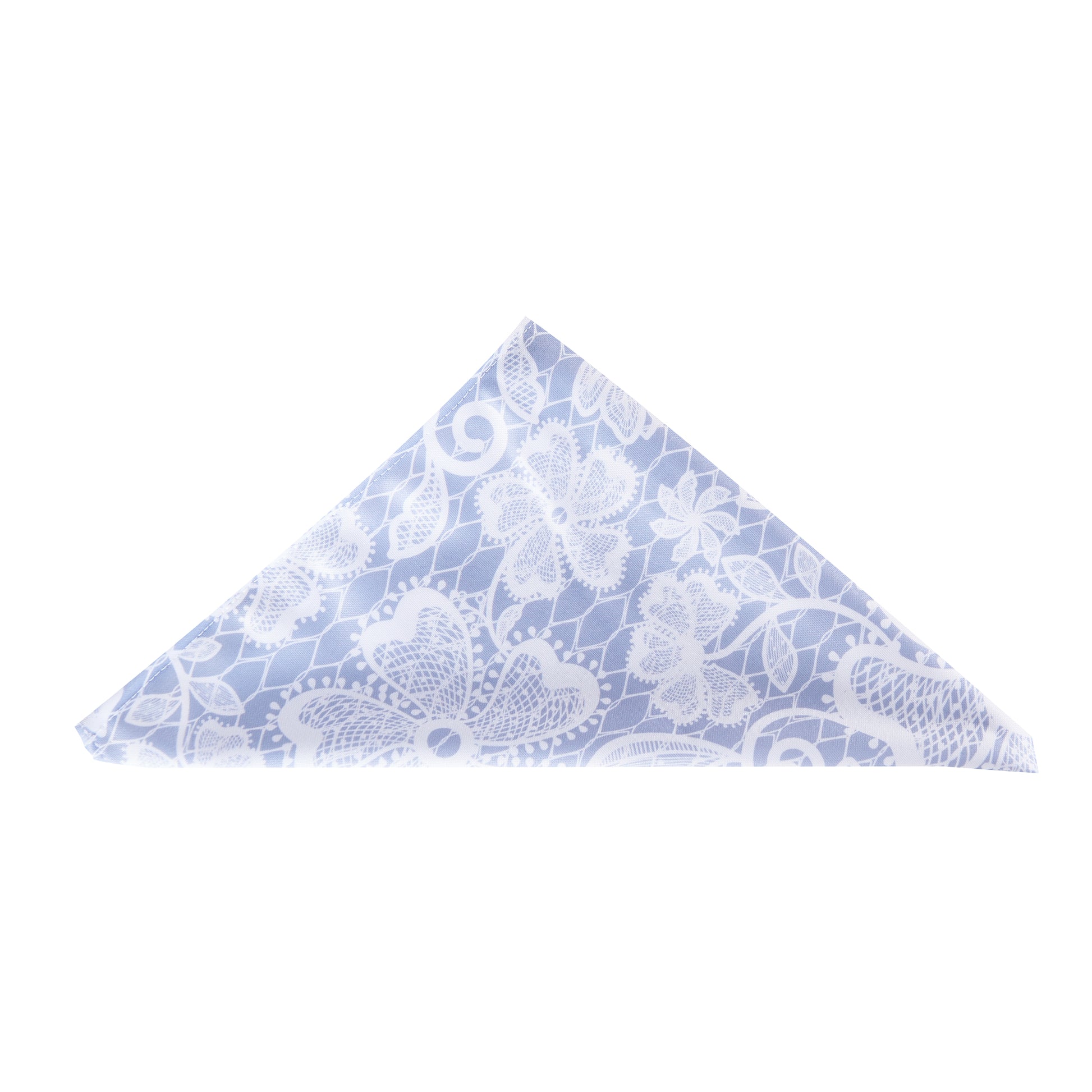 5 pcs/pk Vintage Lace Print Scuba 20"x20" Napkin Dusty Blue/White triangle fold