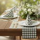 5pcs Gingham Checkered Napkin - Dark Olive Green Full Tablescape