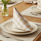 5pcs Gingham Checkered Polyester Napkin 20"x20" - Beige & White Mockup
