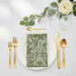 5 pcs/pk Leaf Branch Reversible Jacquard Napkin 20"x20" - Olive Green Topdown Flatlay View