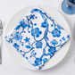 5 pcs/pk Chinoiserie Floral Scuba Napkin - Blue Overhead Flatlay View
