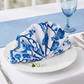 5 pcs/pk Chinoiserie Floral Scuba Napkin - Blue Standing fan fold