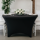 front view intimate wedding using 6 FT Round Spandex Table Cover - Black
 