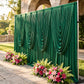 Cascade Swag Drape Panel 6.5ft x 5ft - Emerald Green - CV Linens