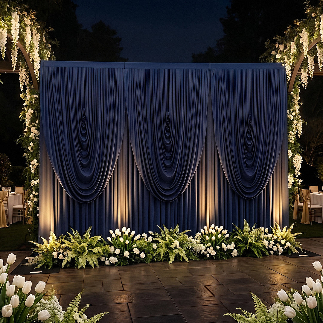 Cascade Swag Drape Panel 6.5ft x 5ft Navy Blue - Wedding Reception