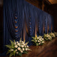 Cascade Swag Drape Panel 6.5ft x 5ft Navy Blue angled view