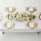 top view showing 60"x102" Rectangular Premium Polyester Tablecloth - White

