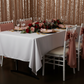 anniversary setup using 60"x102" Rectangular Premium Polyester Tablecloth - White
