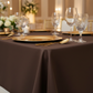 60"x120" Rectangular Premium Polyester Tablecloth - Chocolate Brown close up fabric