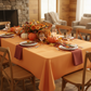 60"x120" Rectangular Premium Polyester Tablecloth - Orange