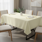 60"x120" Rectangular Premium Polyester Tablecloth - Ivory in Modern Dining Room.