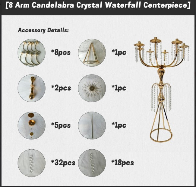 NUPTIO Candelabros De Cristal De Huracán 2 Juegos De Candelabros De 13