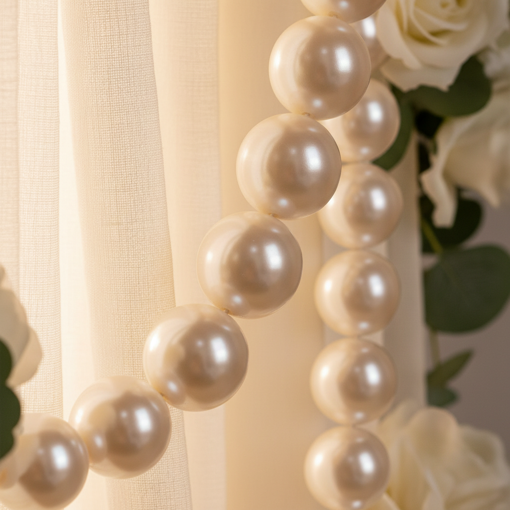 8cm Faux Pearl Beads DIY Garland (20pcs) Close-Up