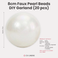 8cm Faux Pearl Beads DIY Garland (20pcs) infographic showing product dimensions