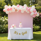 8ft x 8ft Striped Spandex Slip-on Backdrop Cover Pastel Pink - Outdoor Baby Girl Shower