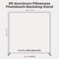 8ft Aluminum Pillowcase Photobooth Backdrop Stand infographic showing dimensinos
