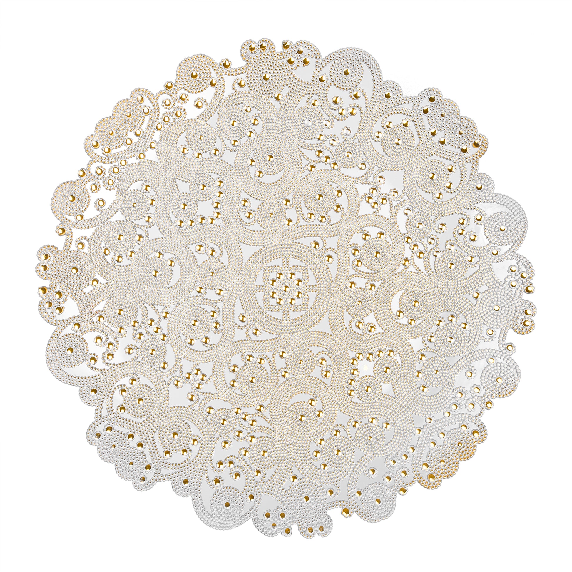 8 pc/set Filigree Acrylic Charger Plate  Gold 