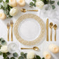 8 pc/set Greek Key Acrylic Charger Plate - Clear Gold Trim  birdseye view