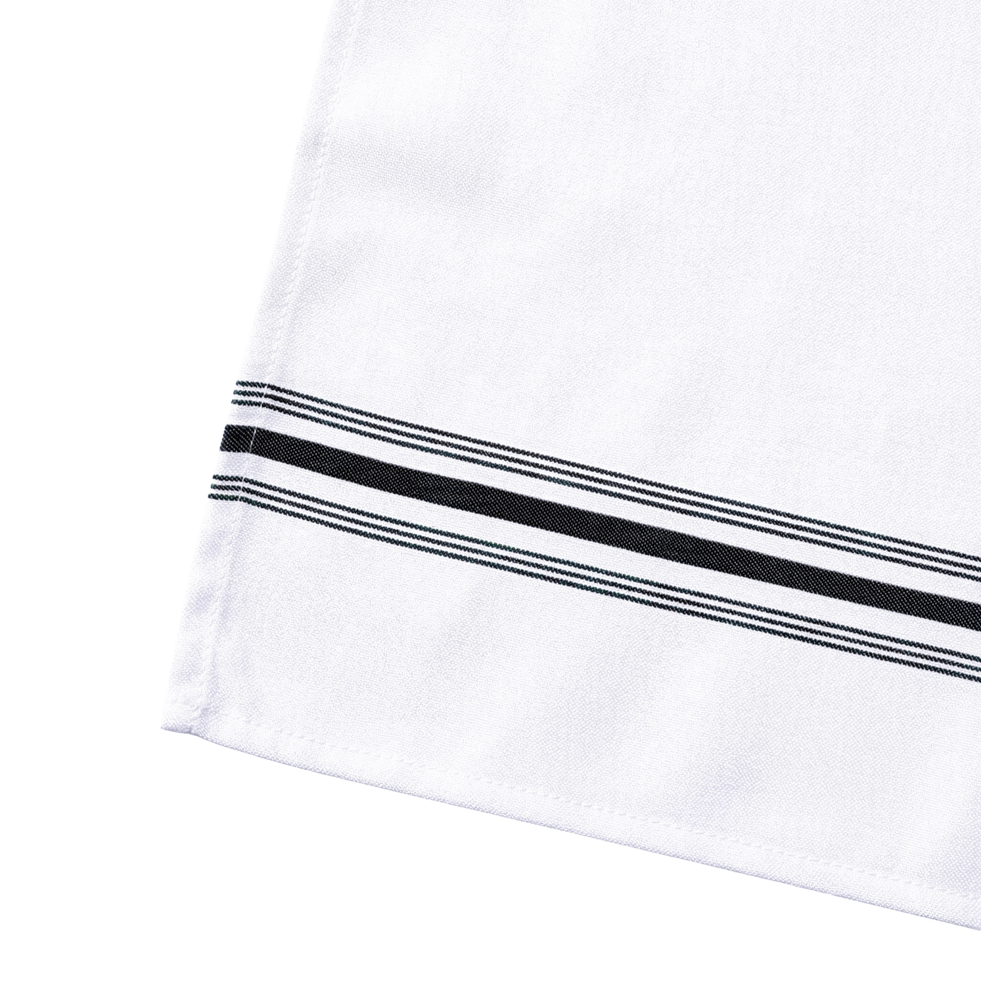 18"x22" Black Stripe Bistro Spun Polyester Napkins 5pc/pk hemmed edge finish 