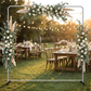 8ft x 8ft Aluminum Pillowcase Photobooth Backdrop Stand outdoor wedding with faux florals