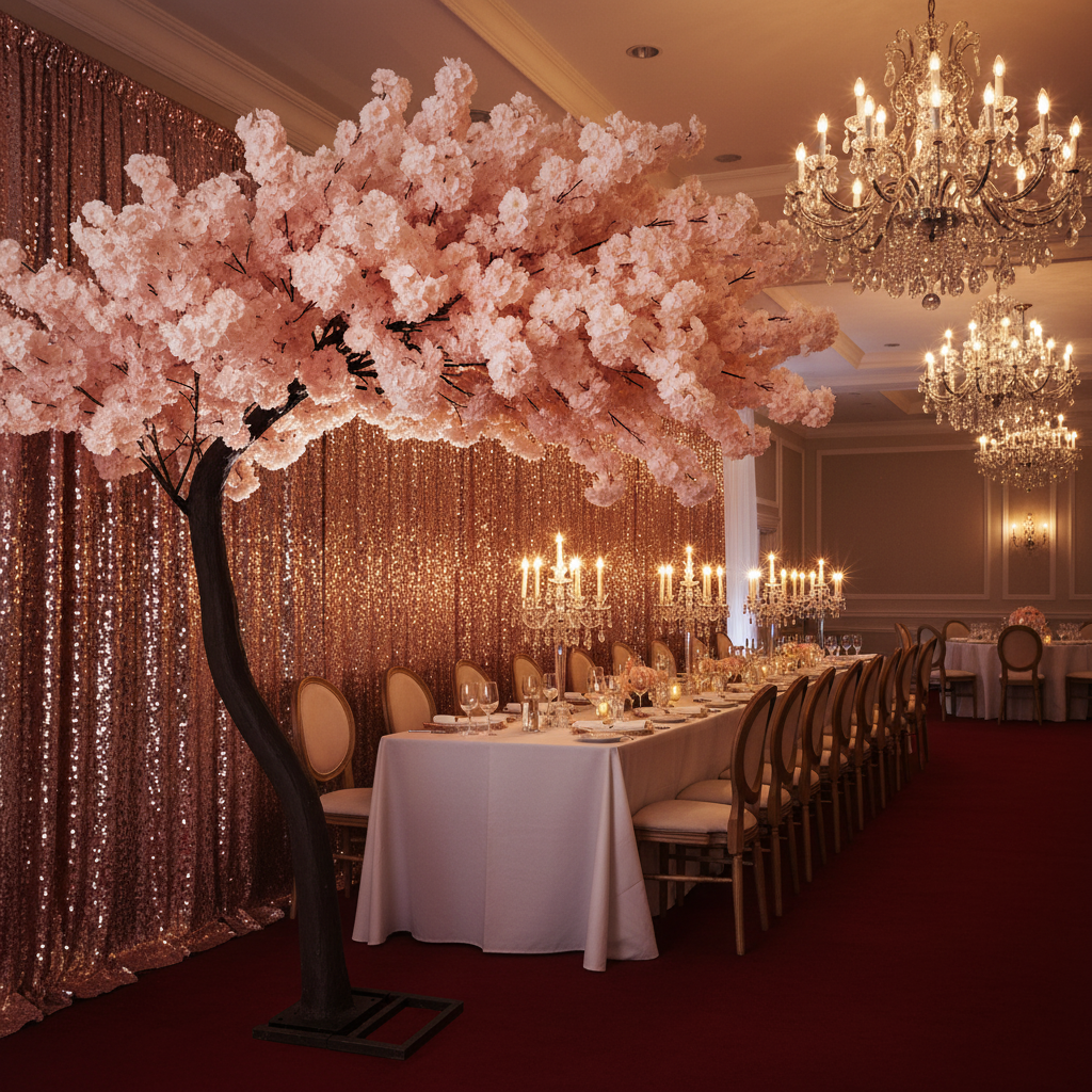 9.5ft Cherry Blossom Tree Backdrop Frame Stand - Blush
