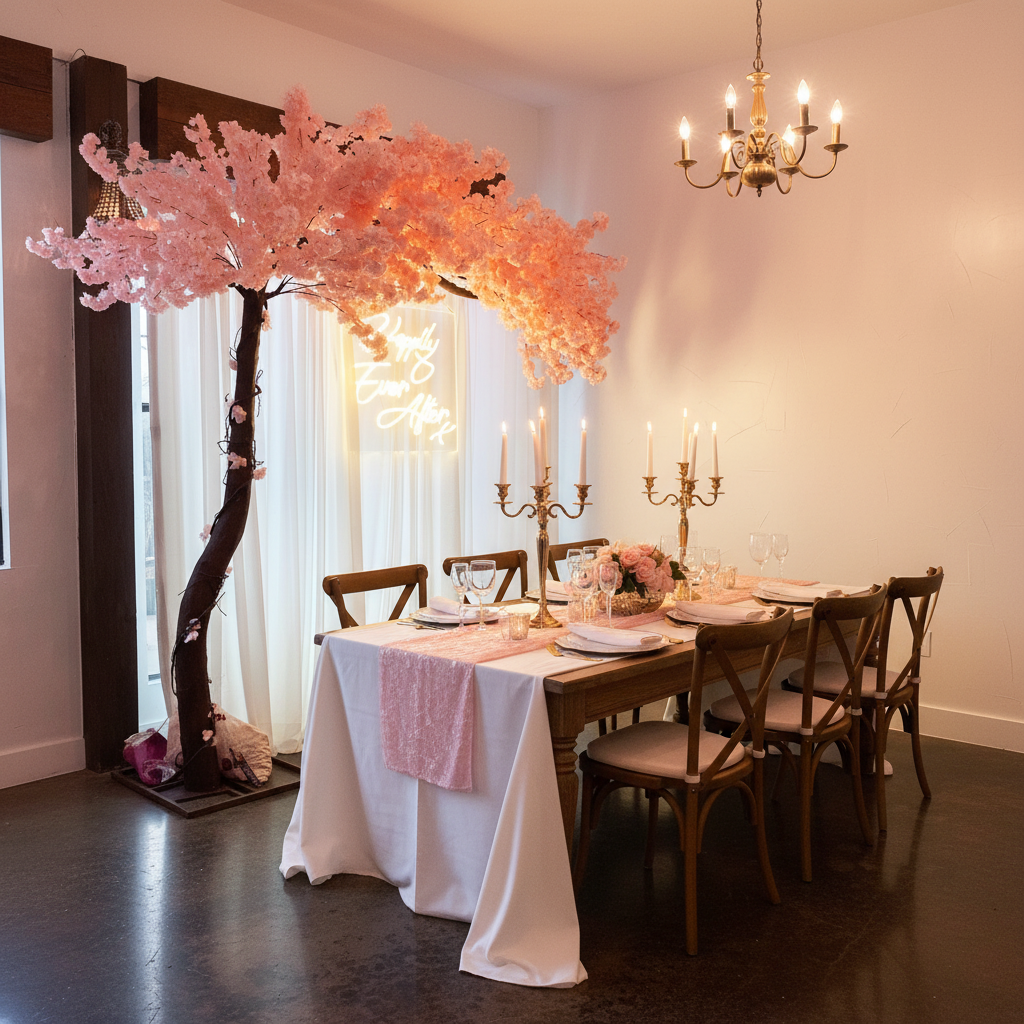 9.5ft Cherry Blossom Tree Backdrop Frame Stand - Blush