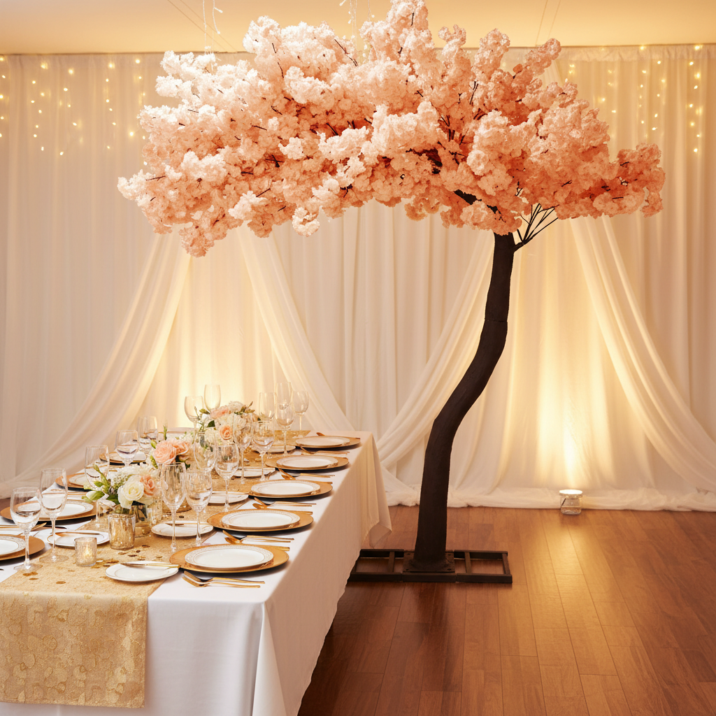 9.5ft Cherry Blossom Tree Backdrop Frame Stand - Peach