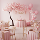 baby girl shower reception with 9.5ft Cherry Blossom Tree Backdrop Frame Stand - Pink
