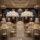 wedding reception with 9.5ft Cherry Blossom Tree Backdrop Frame Stand - White