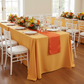 90"x132" Rectangular Oblong Premium Polyester Tablecloth - Orange.