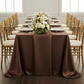 90"x156" Rectangular Satin Tablecloth - Chocolate Brown.