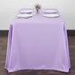 90"x132" Rectangular Oblong Premium Polyester Tablecloth - Lavender | white dinner plate | wine goblet