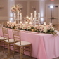 wedding reception with 90"x132" Rectangular Oblong Premium Polyester Tablecloth - Pink